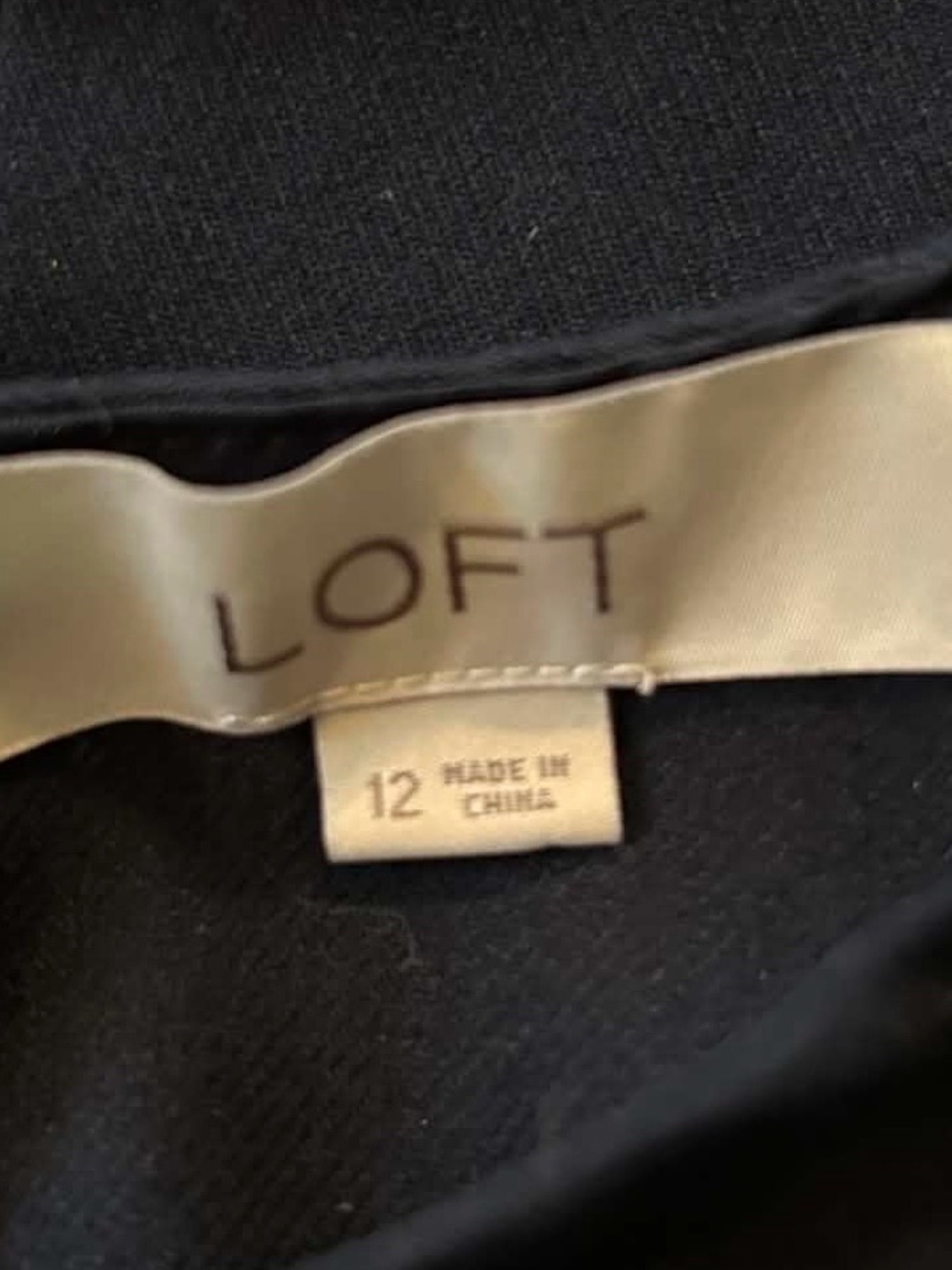 Loft Navy Button-Front Ruffle Hem Dress - Picture 4 of 4